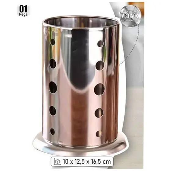 Porta Talheres Aço Inox Escorredor Organizador