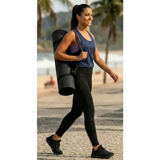 Tatame Esteira Para Yoga Exercícios Físicos 1,00mx50cmx10mm com alça para transporte