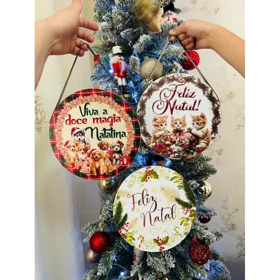 Enfeite de Porta Natal Placa Decorativa MDF