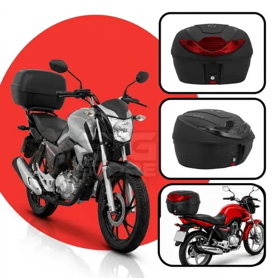 Baú Bauleto Moto Universal 35 Litros Smart Box 4 Lente Vermelha Fumê Pro Tork ENVIO IMEDIATO
