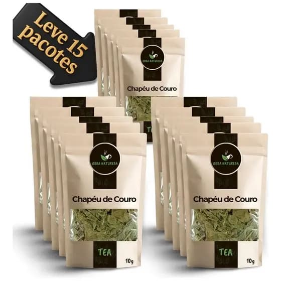 Chá de Chapéu de Couro Preparo simples Produto identificado -Com 15 Pacotes