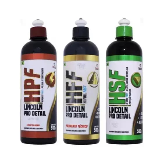 Kit Polimento Automotivo Fast Premium Hpf Hff Hsf Lincoln Corte Lustro Refino Leve Pesado Primeira Linha Premium