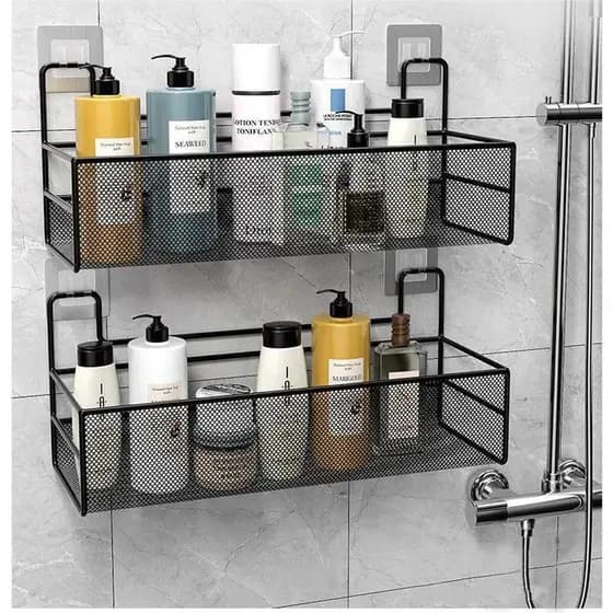 Suporte Organizador de canto Prateleira de banheiro shampoo suporte adesivo para parede para cozinha e banheiro Multiuso