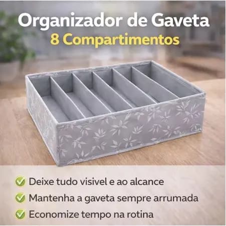 Organizador Gaveta Compartimentos Divisor Ajustavel Armazenamento Casa Cinza