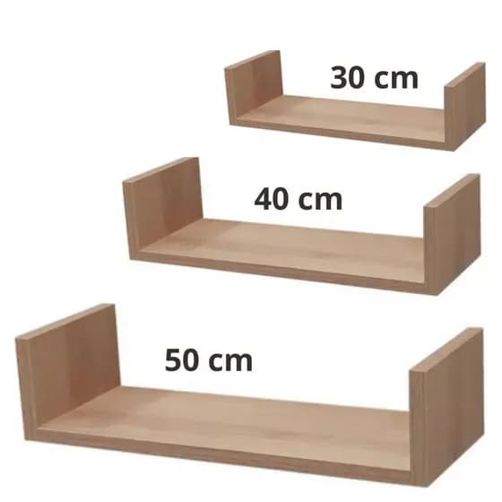 Kit 3 Nichos 30/40/50cm Plateleira de Parede MDP