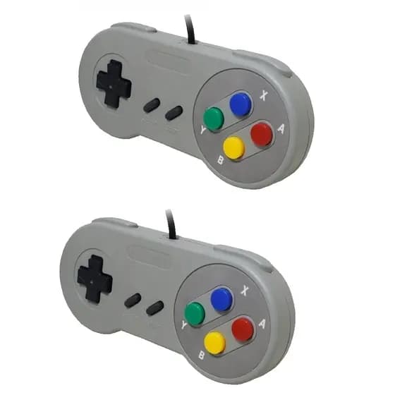 Kit 2 Controle Super Nintendo Snes Joystick Botões Coloridos