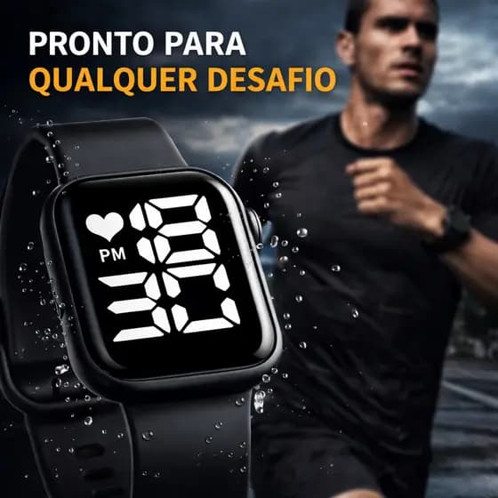 Relógio Digital Várias Cores Resistente à Água LED Esportivo Cronômetro Alarme Academia Corrida Futebol Tenis Esporte