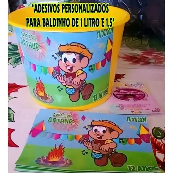 "Adesivos personalizados para baldinho,fazemos qualquer tema,enviamos recortados"