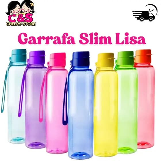 Kit 2 Garrafa Slim Lisa 500 ML - Várias Cores