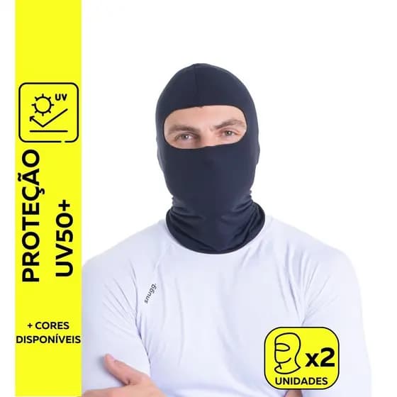Kit 2 Balaclava Touca Ninja Snugg Térmica Proteção UV50+ Motoqueiro Ciclismo Capacete Respirável