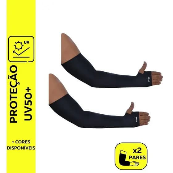 KIT 2 Pares Manguito com Dedo Snugg Proteção UV50+ Proteção