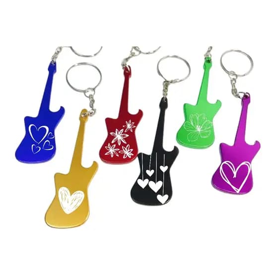 12 Chaveiros tipo Guitarra Personalizados Gravado a Laser Com sua logomarca