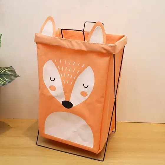 Cesto Organizador Roupa Dobrável Grande 35x55 Com Suporte