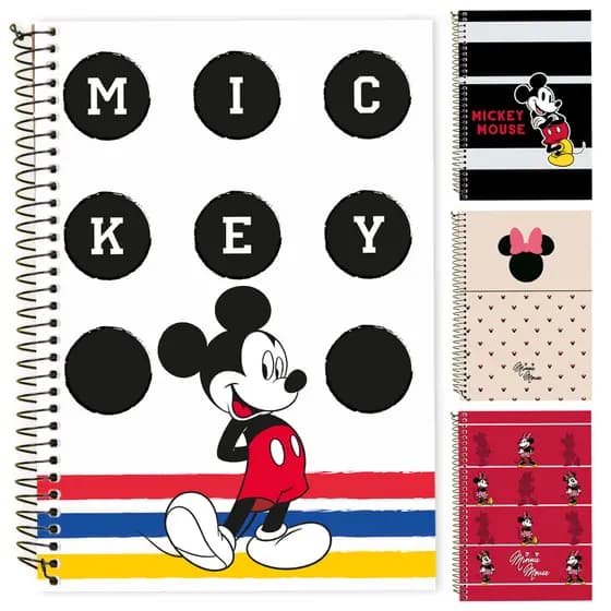 Caderno Mickey e Minnie Universitário 10 Matérias (10x1) 160 Folhas – Disney