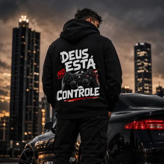 Moletom Canguru Confortável cristão (Deus no Controle) Stretweer Estiloso 100% Algodão