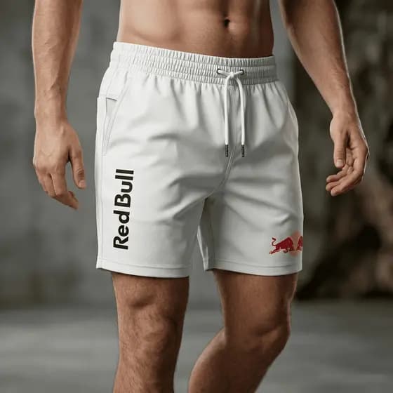Bermuda Tactel Masculina Red Bull Antiodor Secagem Rápida Academia Treino Conforto Máximo