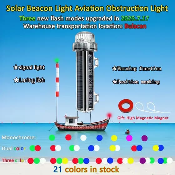 Vermelho + Azul + Branco Solar À Prova Dwaterproof Água Marca De Rede Posição Piscando Luz Sinal Marinho Flash Barco Adv