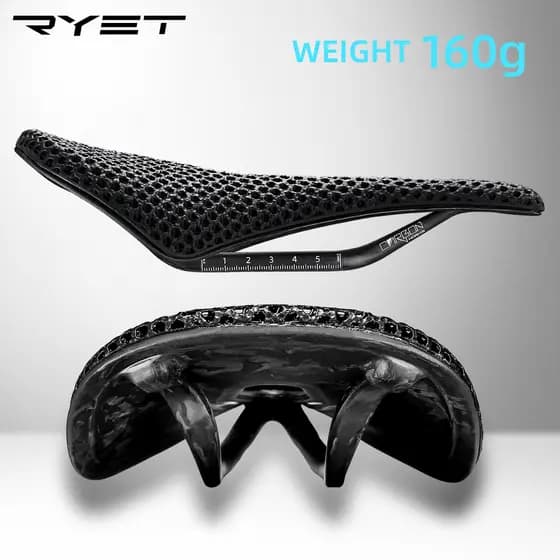 Estoque Pronto ! RYET 125g Selim De Bicicleta De Carbono 3D Superleve 250x143mm Recorte Ergonômico 7x9mm Trilhos Ovais C