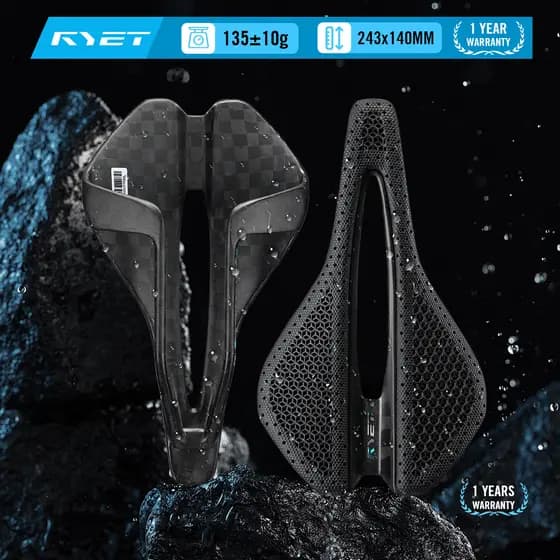 Estoque Pronto ! RYET Ultra Leve 97g Selim De Bicicleta De Carbono Completo 3D Impresso Em 7x9mm Trilho Oval Super Fluxo
