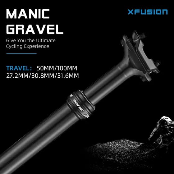 X-FUSION Manic Gravel Conta-Gotas Selim 27.2 30.8 31.6mm 50 100mm Cabo Interno De Viagem Para Cascalho XC Trail Bike