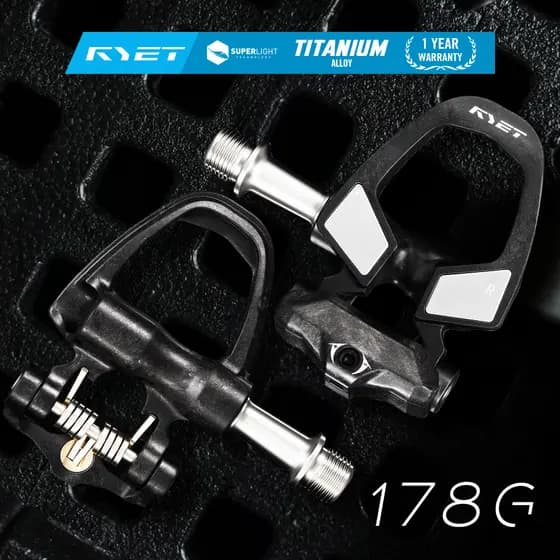 RYET 178g Pedais De Clipe De Estrada De Carbono Ultraleve CNC Eixo De Titânio DU + 3 Rolamentos 6 ° Ciclismo Flutuante A