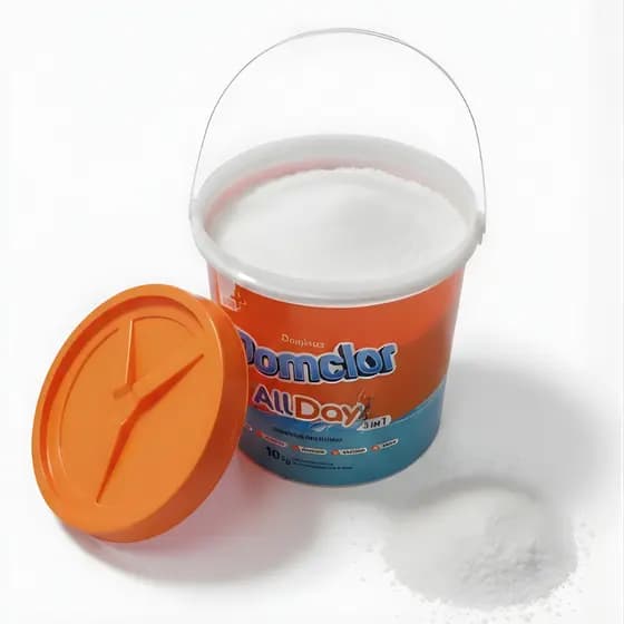 Balde De Cloro Para Piscina Domclor All Day 10 Kg Para Limpeza E Manutenção