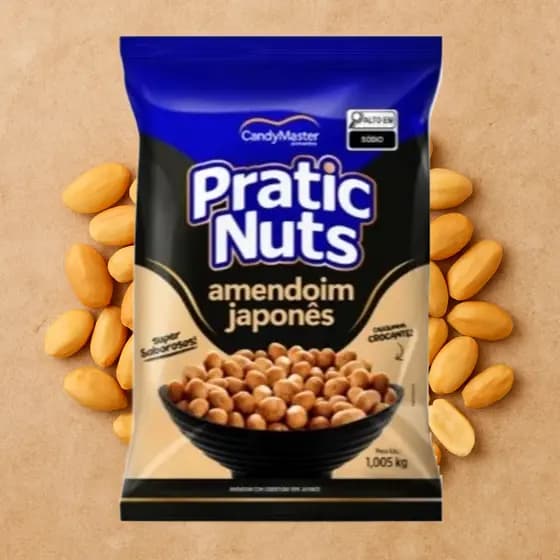 Amendoim Tipo Japonês Crocante Pratic Nuts 1,005KG