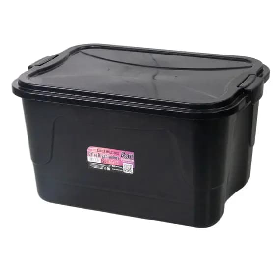 Caixa Organizadora Multibox 15L Com Tampa E Trava Black
