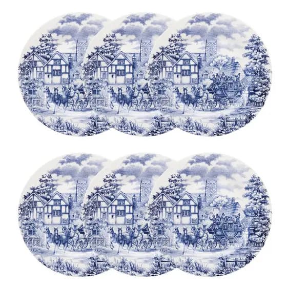 Conjunto 06 Pratos Rasos 26cm Actual Cena Inglesa - Biona/Oxford