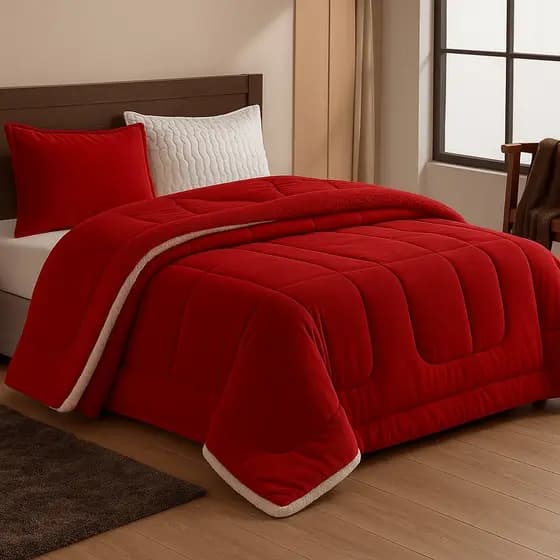 Coberdrom Queen Pele de Carneiro Dupla Face Sherpa Macio Luxo Premium