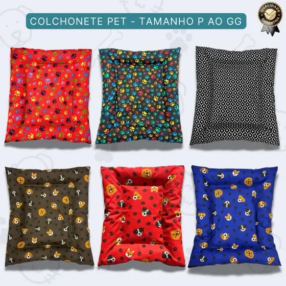 Cama Pet Colchonete P ao GG para Cães e Gatos Impermeável, Estampado, Macio