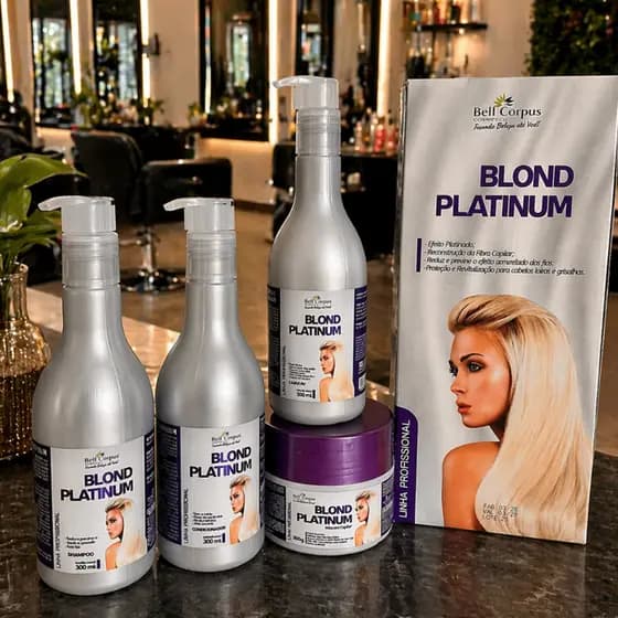 Kit Matizador 4 Anti Amarelado Blond Platinum Original - Kit Profissional Para Loiros E Grisalhos Platinum