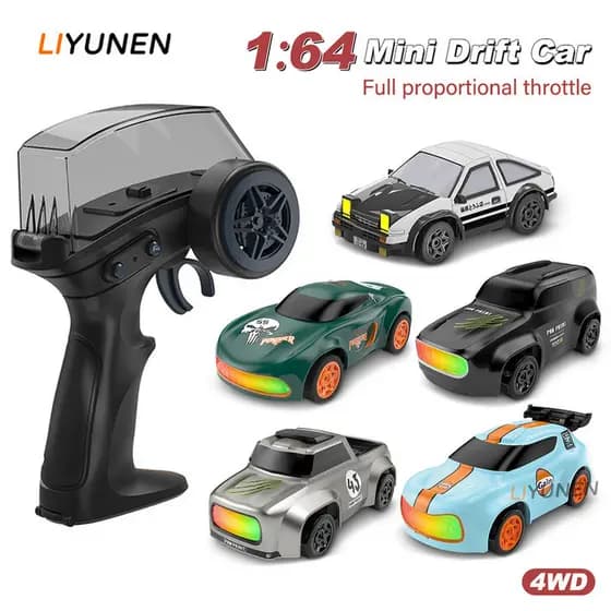 4WD 1/64 RC Desktop Mini Carro De Deriva AE86 Modelo Acelerador Proporcional Controle Remoto Corrida Pequeno Para Crianç