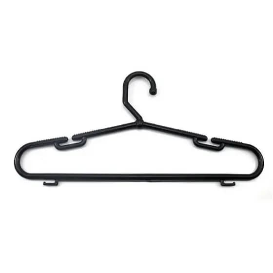 Cabide Gaucho Cavado Super Resistente Plastico Preto - 10 unidades