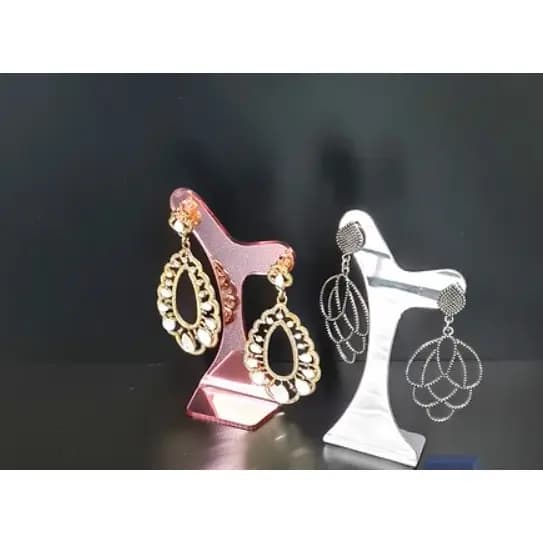 Expositor e Organizador de Brincos em Acrílico Espelhado Mini Arvore Luxo