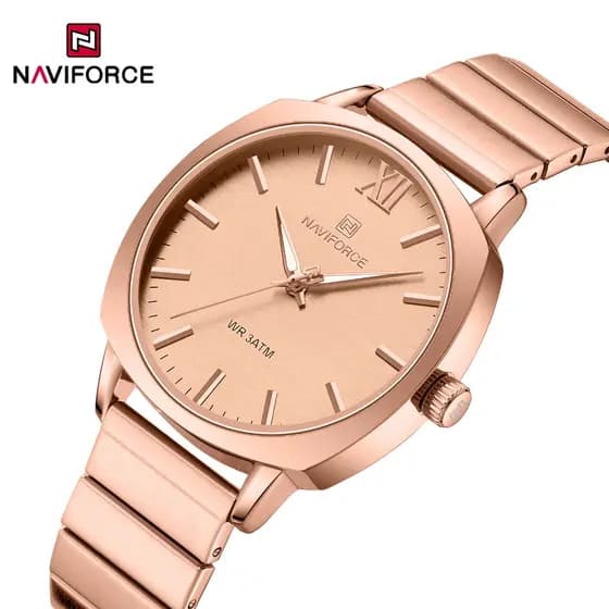 Naviforce 5044 Relógio Mulher Quartzo Moda Estilo Coreano Casual Original Presente