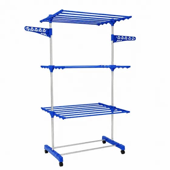 Varal Torre 3 Andares Inox Retrátil Compacto (AZUL)