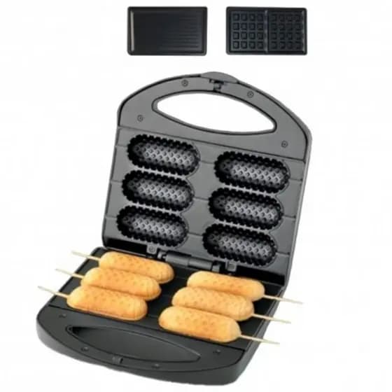 Sanduicheira 3 em 1 Waffleira Crepeira Hot Dog Elétrica Antiaderente 220V