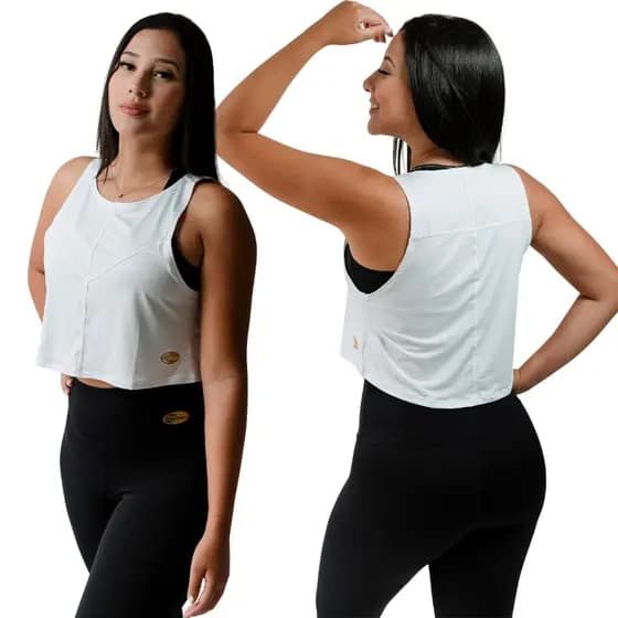 Regata Cropped Feminina Fitness Academia Treino Musculação Caminhada Dry Fit Promoção