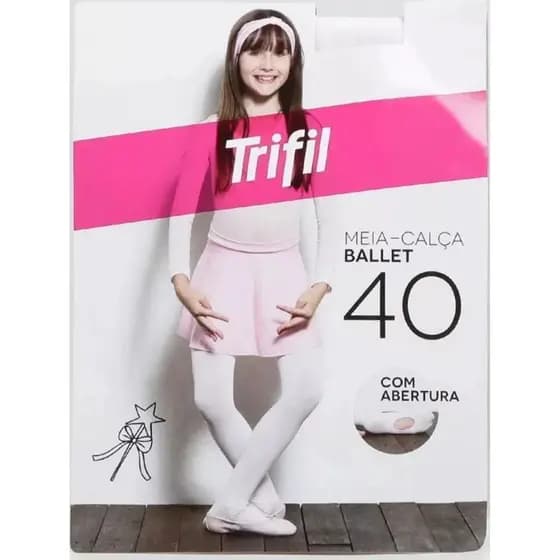 Meia Calça Inf Ballet C Abertura Fio40 Trifil 6990 Casapaula