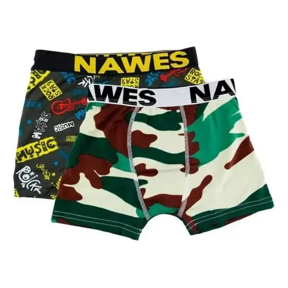 Kit 2 Cuecas Boxer Microfibra Infantil Nawes N26 Casapaula