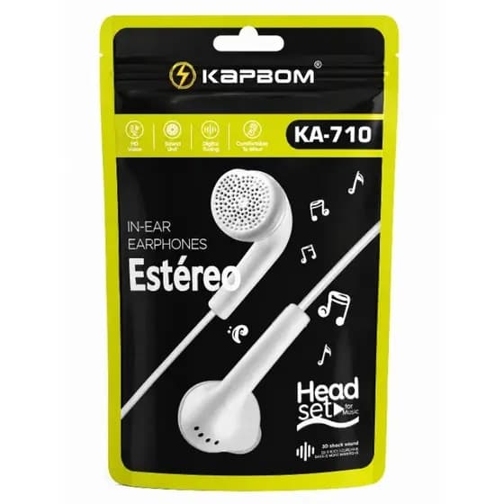 Fone de Ouvido Kapbom KA-710 Estéreo P2 Com Microfone In-Ear