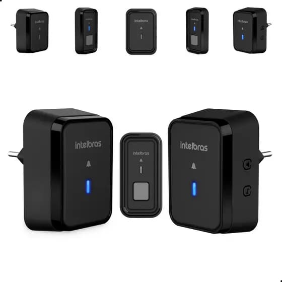 Kit Campainha Sem Fio Intelbras CIB 101S Com 2 Módulos Internos Bivolt e de Fácil Instalação