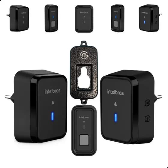 Campainha Sem Fio Intelbras CIB 101S 2 Salas Com Protetor Antivandalismo Uso Externo