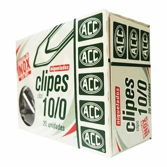 Clips Niquelado 10/0 com 20 unidades - ACC