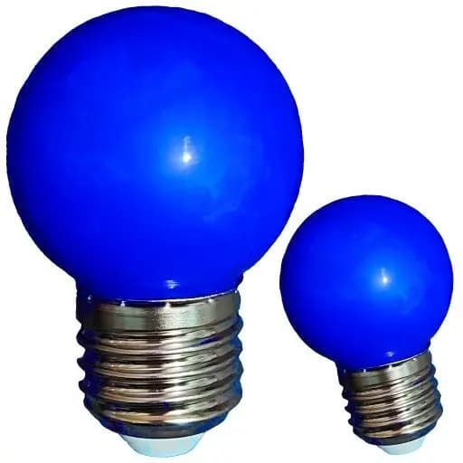 Kit 05 Lâmpadas Led Mini Bulbo Bolinhas 1W E27 110V Azul