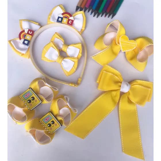 kit escolar/laços de menina/volta as aulas