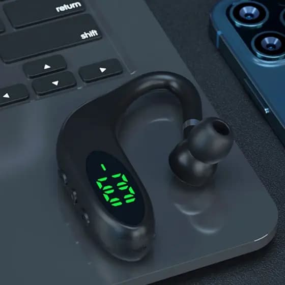 FONE DE OUVIDO DIGITAL BLUETOOTH SEM FIO COM VISOR BATERIA LONGA DURACAO CHAMADA