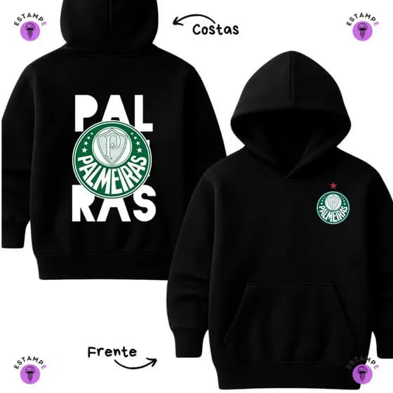 Moletom Canguru Infantil Do Palmeiras Time Futebol Blusa De Frio Agasalho Casaco Unissex Menino Menina