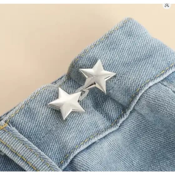 Gancho Ajuste de Cintura Estrela Trevo Jeans Calça Short – Ajustador Sem Costura Alfinete VARIAS CORES